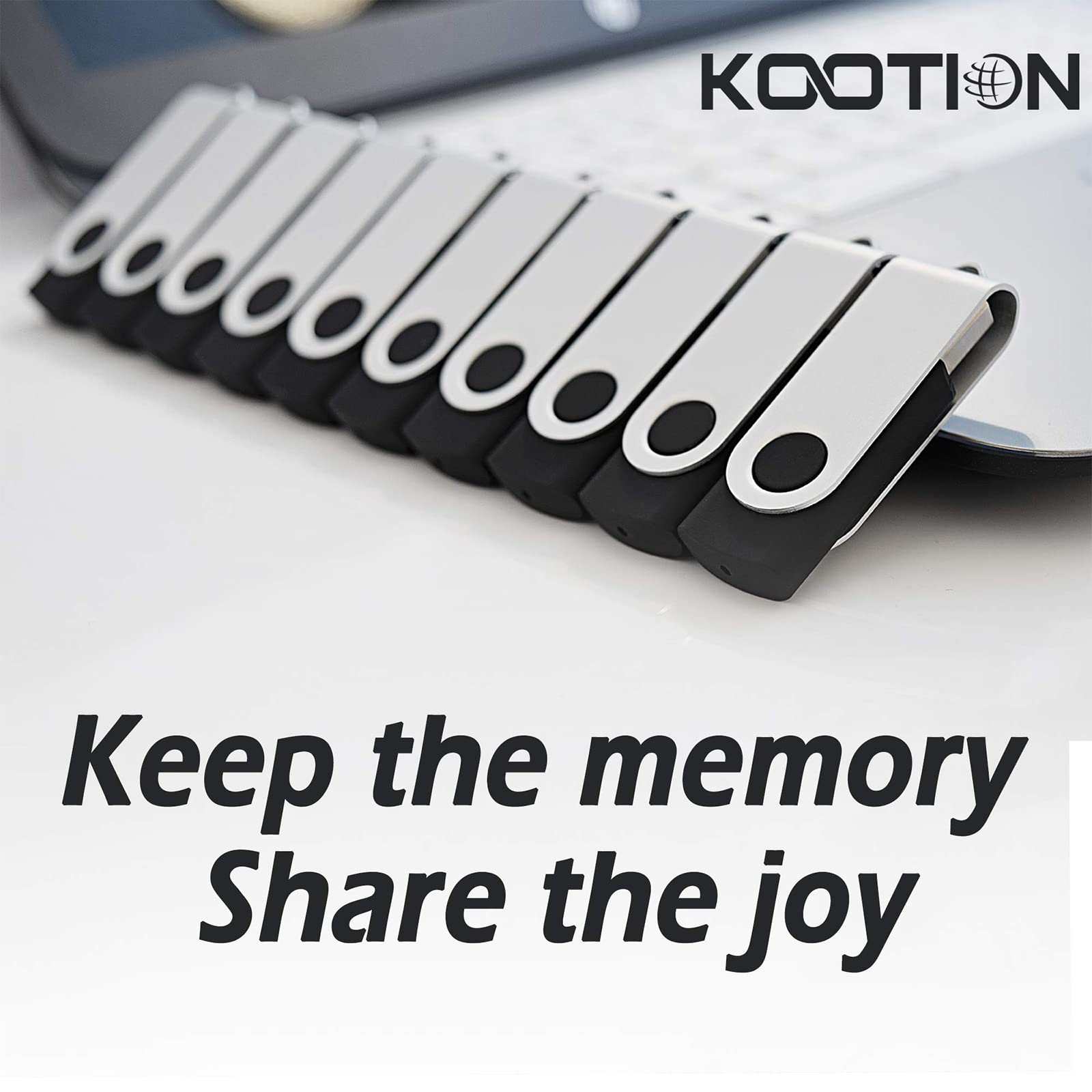 64GB Flash Drive KOOTION 10 Pack USB 2.0 Flash Drive 64GB USB Flash Drives Thumb Drive Jump Drives Keychain Memory Stick Black