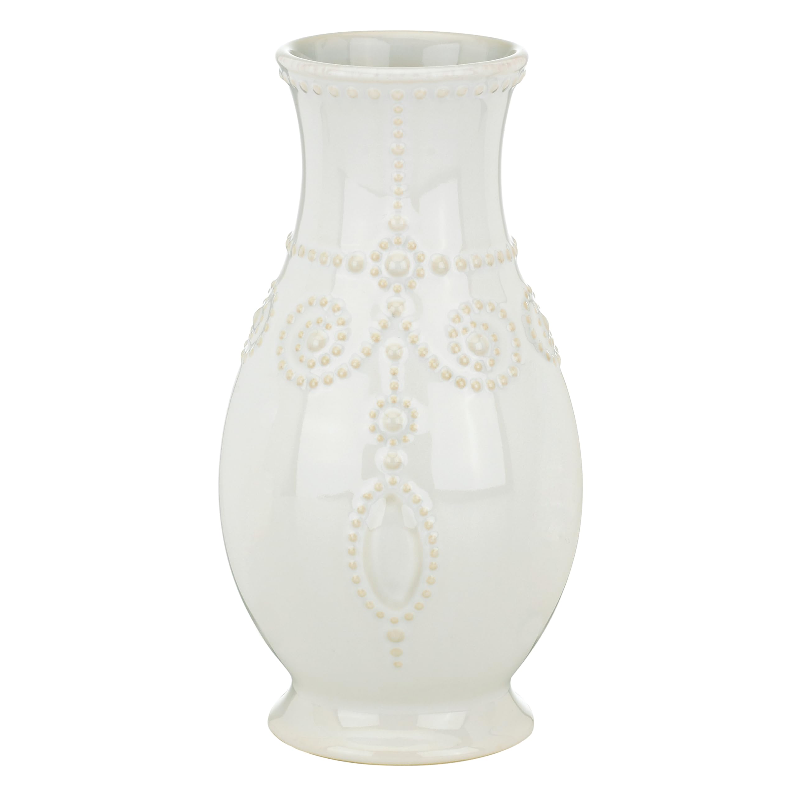 Lenox French Perle White 8" Fluted Vase, 2.05 LB