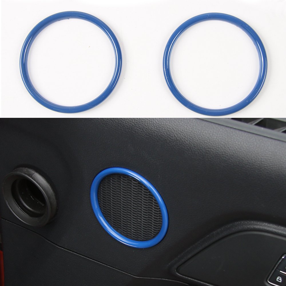 最適な材料 フォードマスタング15 17年のabs車小さなサイズドアスピーカー装飾リングフレームカバー円ステッカーデカール装飾トリム ブルー Boruien B078cpy3pq ブルー 高質で安価 90a3acu P1ai
