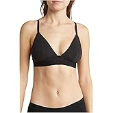 Calvin Klein Women`s Monochrome Lightly Lined Bralette (Small, Black(QP2513-001)/X)