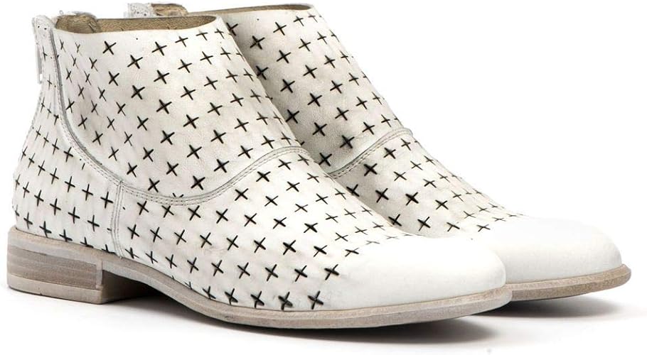 perforated leather ankle boots