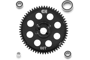 CHRCOED 0.5M 60T Spur Gear, Hardened Steel Gear, Metal Main Gear forTraxxas 1/18 RC Car LaTrax Teton Rally, Desert Prerunner, SST, Upgrade Part 7640