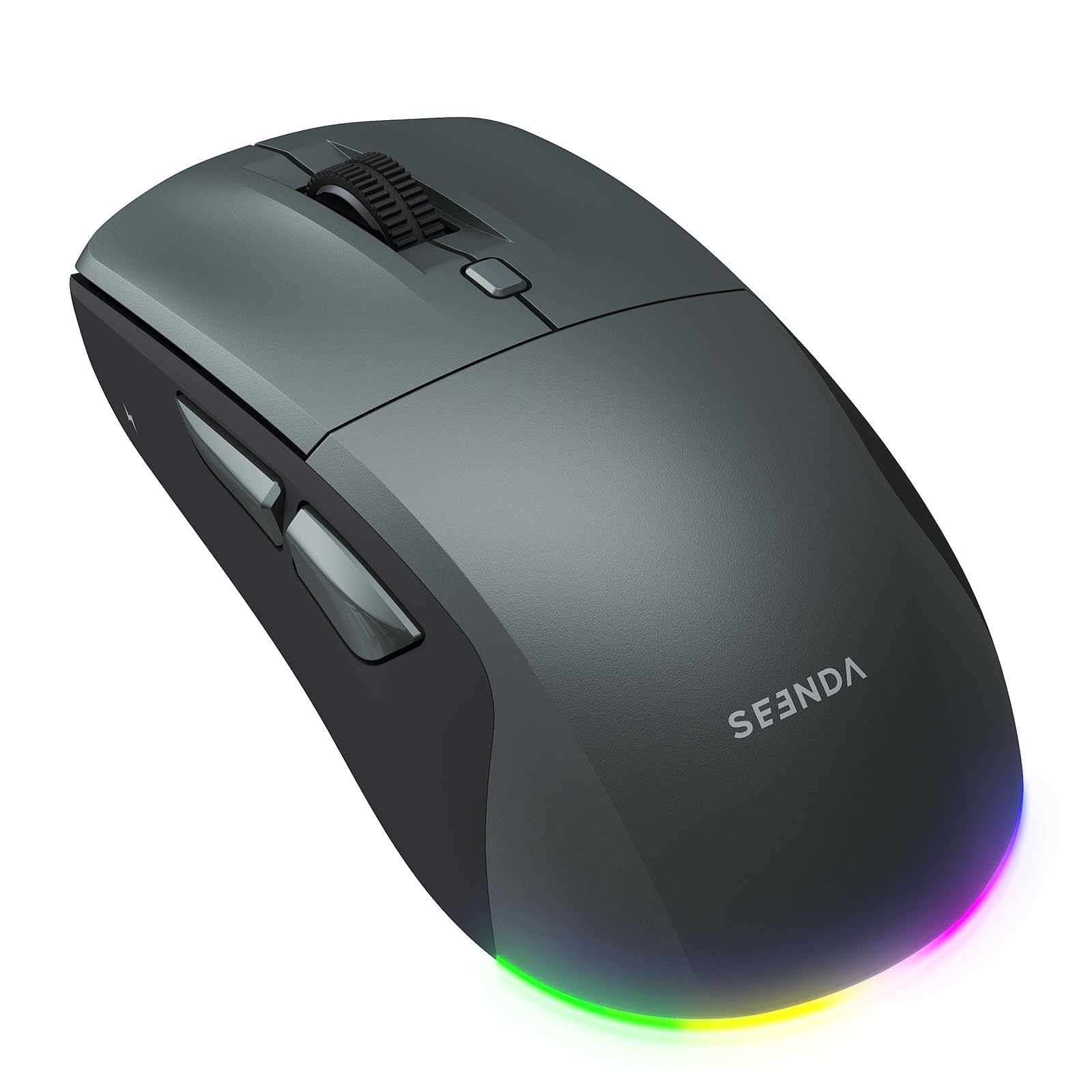 seenda MOU110 Bluetooth Maus mit RGB-Beleuchtung, Leise, Schwarzgrau