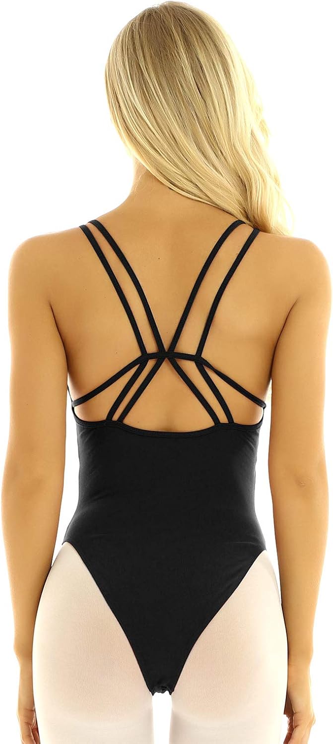 XUNZOO Womens Solid Double Straps Criss Cross Built In Shelf Bra