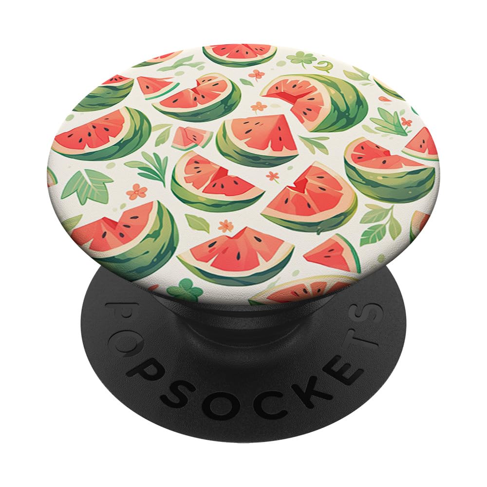 watermelon fruit summer tropical fruits melon pattern PopSockets Swappable PopGrip