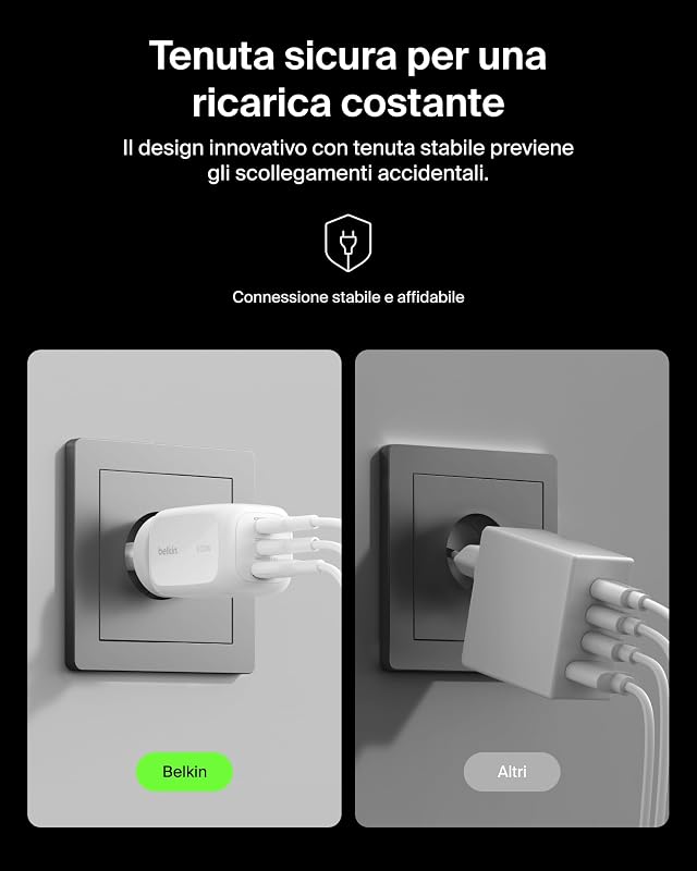 Caricatore da muro GaN USBC a 3 porte da 100 W, 2 porte USBC e 1 porta USBA, Spine incluse per UE-UK-US, Ricarica Rapida per MacBook, iPhone, iPad Pro, Samsung Galaxy, Google Pixel - Bianco