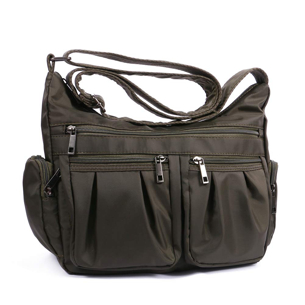 TENXITER Multi Pocket Shoulder Bag Corss-body Purse Waterproof Nylon Travel Handbags for Women