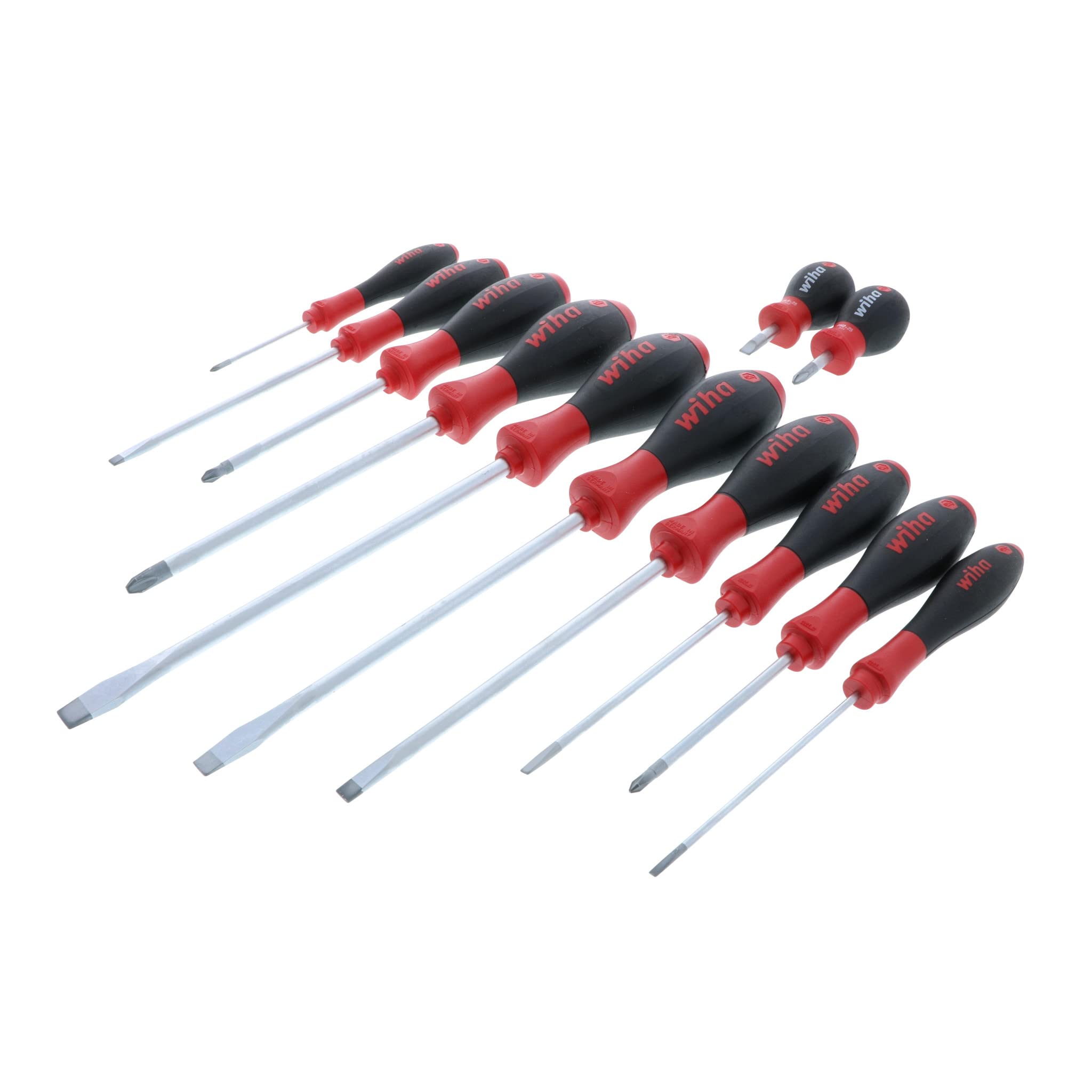 Wiha 30297 12-Piece Slotted and Phillips Screwdriver Set with Soft Finish Handles — image 1