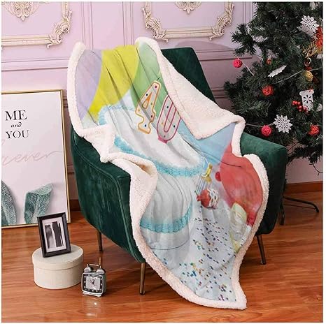 Amazon Co Jp 40歳の誕生日犬毛布 うれしそうな機会自家製のサプライズケーキローソク足風船カラフルな星 多色 150x0 ホーム キッチン