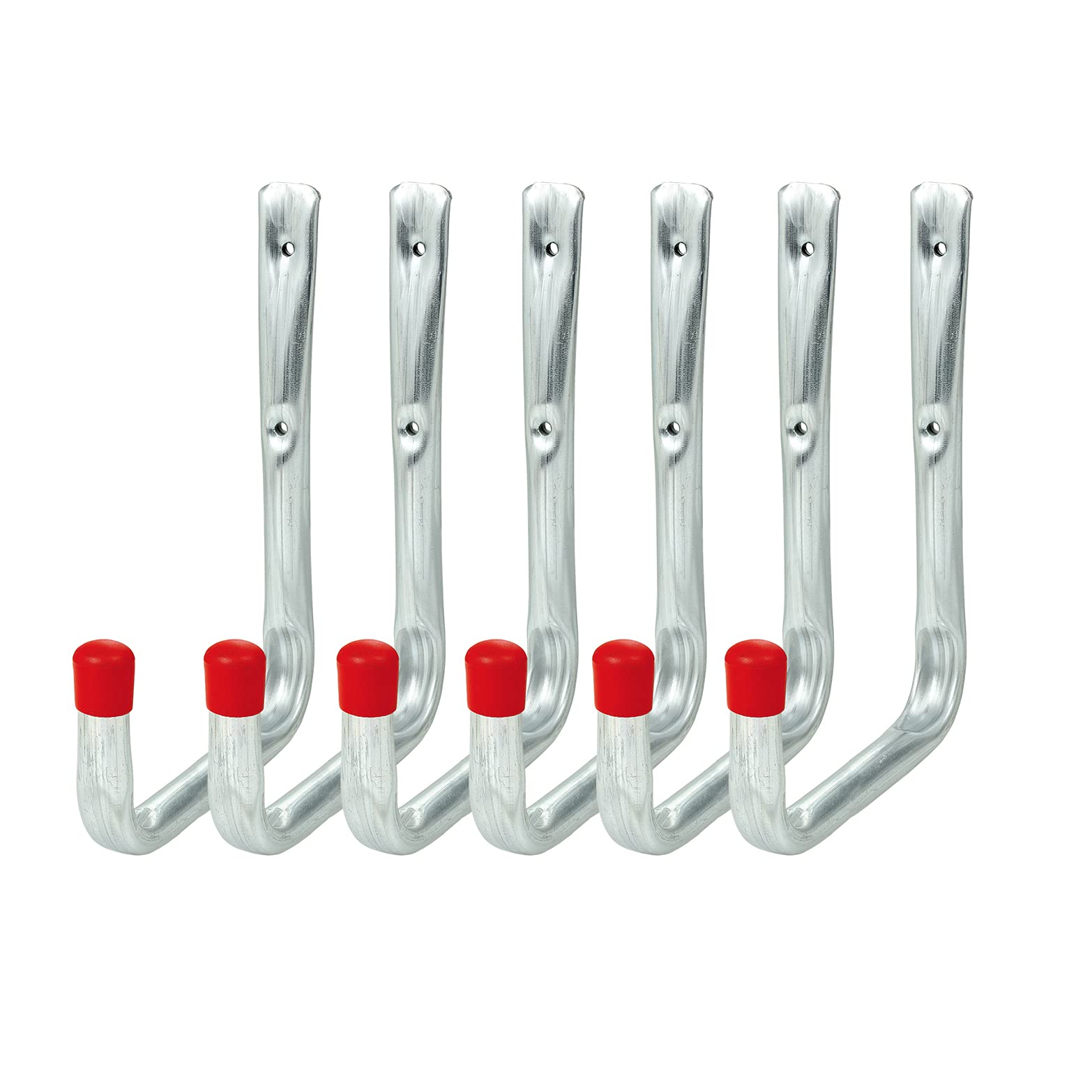 VORMANN U-shaped wall hooks (approximately 220 x 141 x 94 mm, inner dimensions approx. 103 mm, diameter 18 mm), set of 6, galvanised, made in Germany
