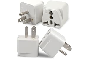 ROMEDA 4 Pack Universal Adapter, Europe to US Plug Travel Adapters (White)