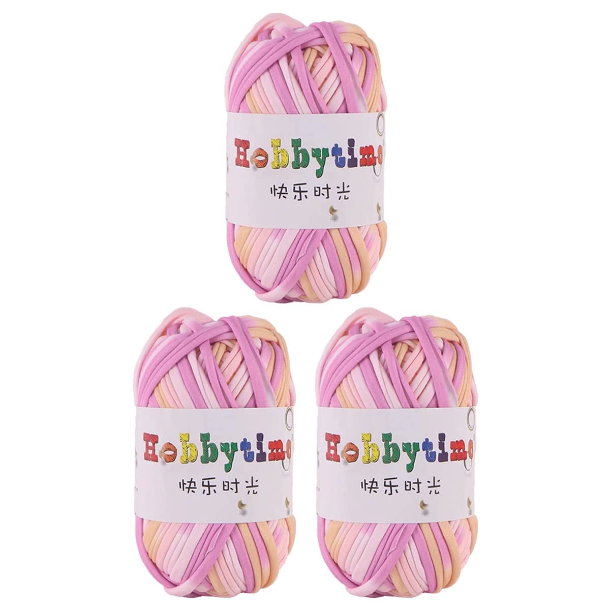 3 Pack Super Soft Rainbow Colorful T Shirt Yarn Weaving Yarn Thick Crochet Cloth Yarn for Knitting Blanket Handbag Purse DIY Crafts 300g