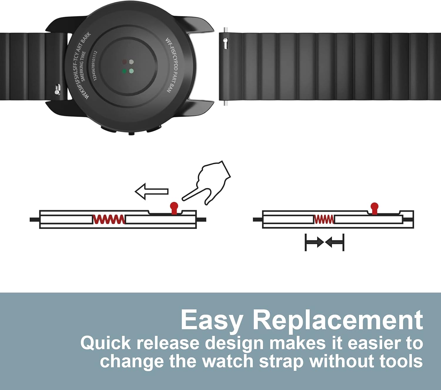 Watch Band, Magnetic Smartwatch Bands, Silicone Strap Quick Release 20mm 22mm Smartwatch Straps for Women Men Watch Strap with Spring Bar Compatible with Galaxy Watch Active Gear S2 S3 Frontier GT: Clothing