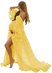 Lace Maternity Photoshoot Dresses Ruffle Tulle