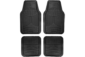 FH Group Automotive Floor Mats - Heavy-Duty Monster Eye Rubber Floor Mats for Cars, Universal Fit Full Set, ClimaProof Floor Mats, Trimmable Floor Mats For Most Sedan, SUV, Truck Floor Mats Black