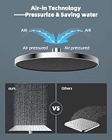 Hibbent Self-Cleaning Rainfall Shower Head 10 Inch Chrome, 360° Adjustable view 3