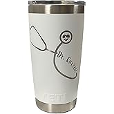 Stethoscope Design w/Custom Name Engraved yeti Stainless Steel Travel Mug - NOT A STICKER!