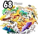 GET-TRADE Animals Figures | Total 68 Pieces | Mini Jungle Animals Toys Set | Realistic Wild Vinyl Plastic Animal | Learning Party Favors Toys for Kids
