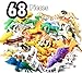 GET-TRADE Animals Figures | Total 68 Pieces | Mini Jungle Animals Toys Set | Realistic Wild Vinyl Plastic Animal | Learning Party Favors Toys for Kids