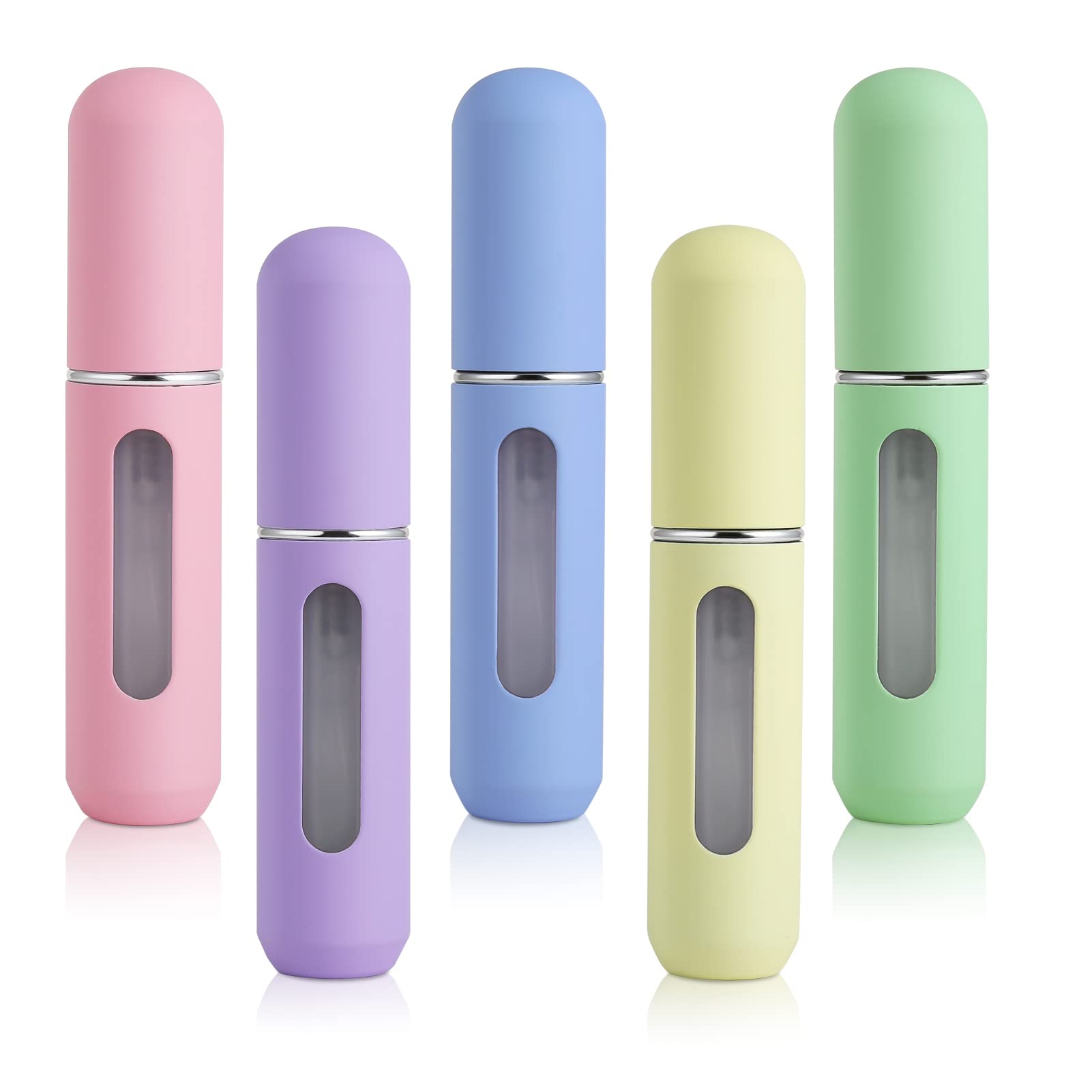 YOCASII 5pcs Refillable Perfume Bottle, Upgraded Atomizer Sprayer, Mini Cologne Travel Bottle Refillable, Pocket Perfume Dispenser Fill from Bottom, Portable Perfume Refillable Bottle for Travel