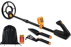 XYNZZEU Metal Detector for Kids, IP68 Waterproof Kids Metal Detector Professional High Accuracy with LCD Display, Adjustable Metal Detectors Toys for Kid Boys Girls Lightweight Gold Detector (Orange)