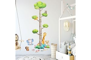 HaoFuJi Height Growth Chart for Kids Wall Stickers Animal Jungle Giraffe Owl Wall Decals Measure Stickers Children's Baby Boy Girl Kid Nursery Bedroom Playroom Wall Decor Toddler Wall Art Gift