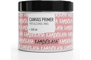 KAMENSKAYA White Acrylic Gesso Primer for Alcohol Ink Painting on Canvases,16.9 fl oz (500 ml)