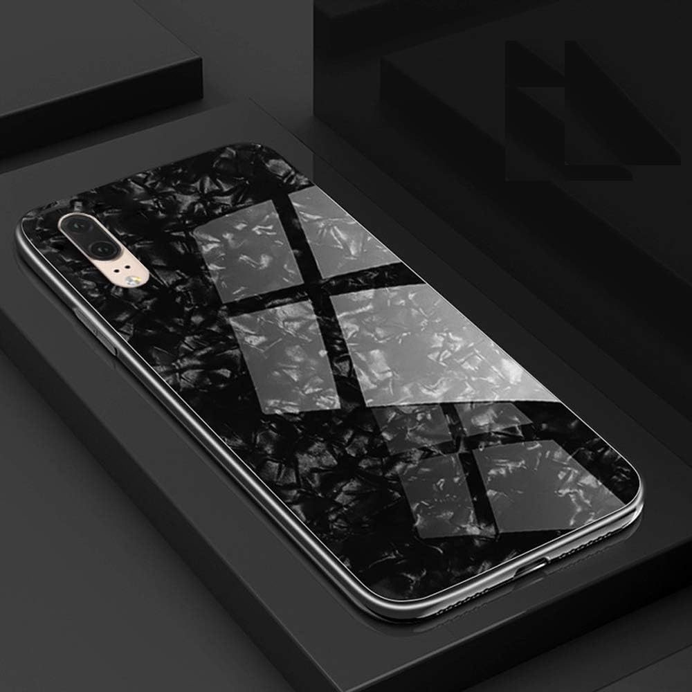 EYZUTAK Shell Design Case for HUAWEI Mate 20 Pro,Ultra Thin Tempered Glass Hard Back Anti-Scratch TPU Bumper Shockproof Case for HUAWEI Mate 20 Pro - Black
