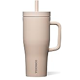 Corkcicle Cruiser - Insulated Tumbler with Handle - Keeps Drinks Cold 20 Hours - Spill-Proof Dual Lid - Triple-Insulated - Summer Drinkware Gift - Keeps Drinks Ice Cold - 22 oz - Desert