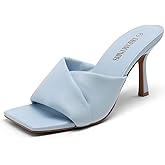 DREAM PAIRS Women’s High Stilettos Heels Mules Open Square Toe Slip On Comfort Sexy Dress Pumps Sandals Fashion Casual Prom Dress Shoes