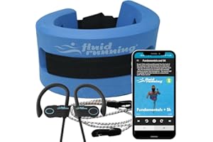 Fluid Running System | Deep Water - 4 Audio Workouts Free with Your Flotation Belt & Waterproof Earbuds. App-Based, Coached Full Body Workout. for Injury Recovery, Weight Loss & General Fitness.