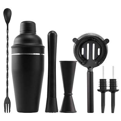 Buy Cocktail Shaker Set 24 Ounce Drink Mixer Shaker With Accessories Bartender Kit Bar Set Including Martini Shaker Mojito Muddler Jigger Mixing Spoon Strainer 2 Pour Spouts Matte Black Online In Turkey B08tw6hjw9