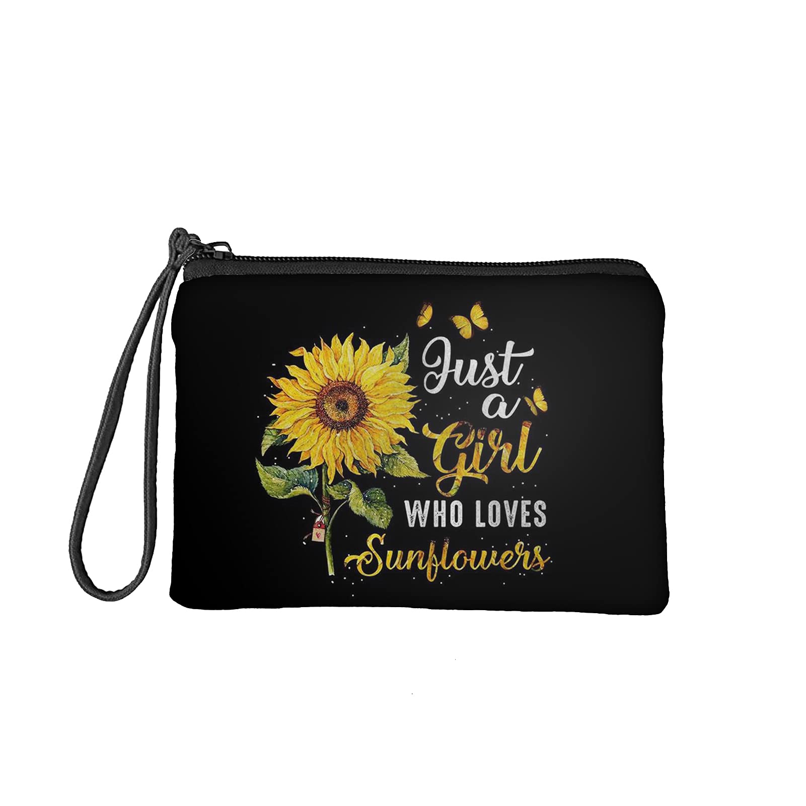 Jeiento Sunflower Coin Purses Vintage Pouch Wallets for Women Girl Fashion Travel Business Shopping Money Clips Handbag Purse Zipper Clutch Bag