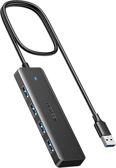 UGREEN 4-Port USB 3.0 Hub Verteiler 5Gbps USB Mehrfachstecker Splitter für MacBook, iMac, Surface, Dell, Thinkpad, USB Stick, Mobile HDD, Desktop PC und mehr (100cm)