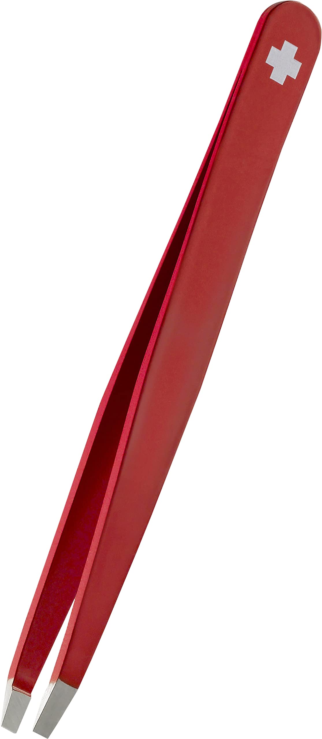 Rubis Universal Tweezers - Straight Tip - Red with Swiss Cross