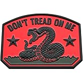 1x Gadsden Flag Rattlesnake Car Emblem 3D Decal Sticker with Don't Tread ON ME Slogan Fit for Car Truck Motorcycle Window Door and Flat Surface (Black Red)