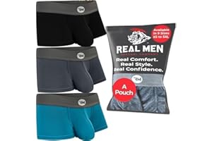 RM REAL MEN Real Men Bulge Enhancing Pouch Underwear for Men – 1, 3 and 6 Pack Set - Modal Boxer Briefs ABCD Pouch