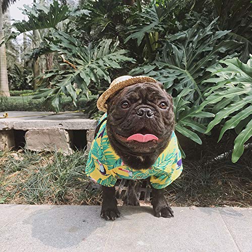 SUPOW Pet Hawaiian Breeze Camp Shirt, Dog Polo Sunscreen T Shirts, Sun Protection Lightweight Cute for Small to Medium Puppy Cool Summer Custom Vest - Thumbnail 2
