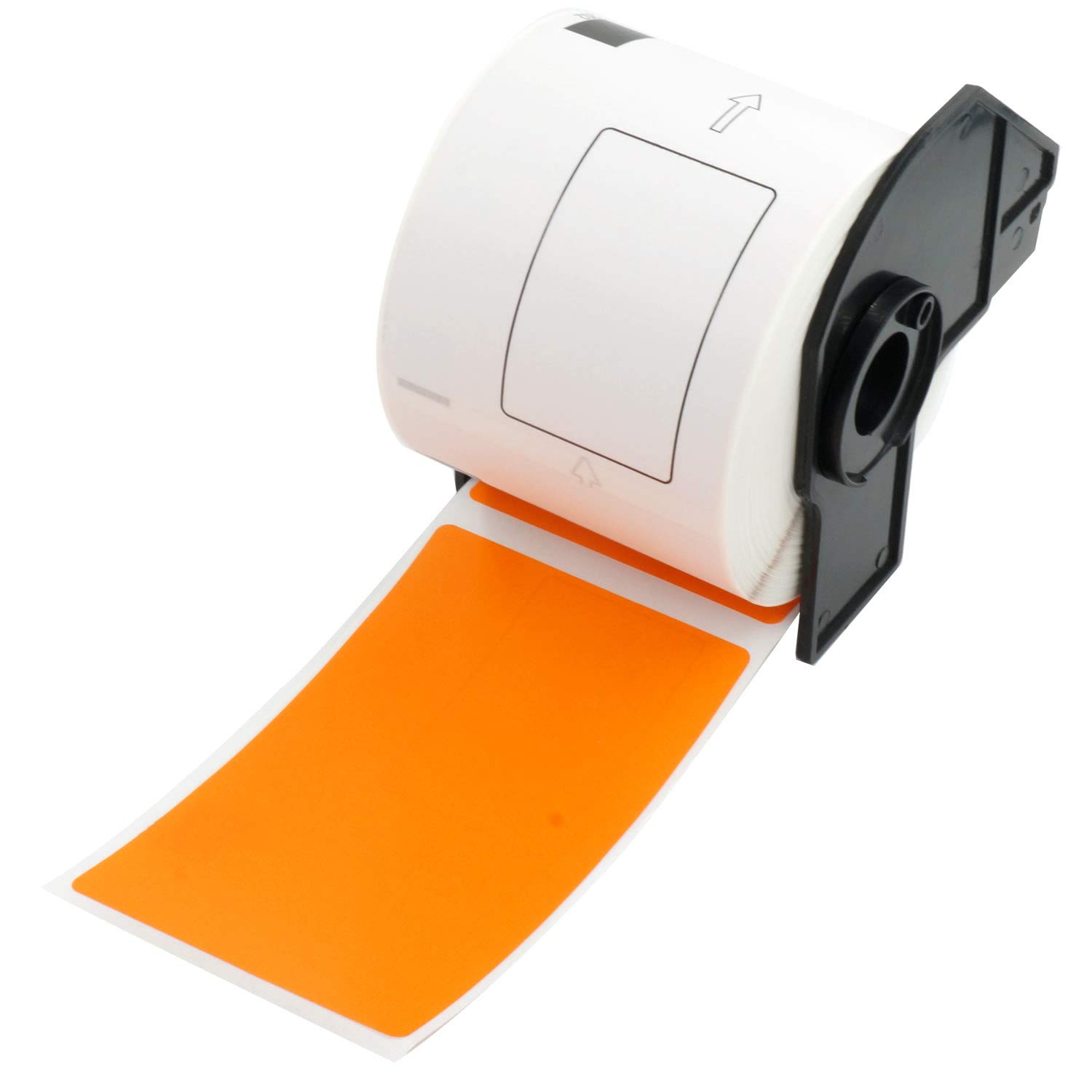 BETCKEY - 300 Orange Labels Replacement for Brother DK-11202, 62mm x 100mm Shipping Labels Compatible with Brother QL Label Printers