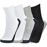 Kass & Smith High Crew Socks for men & women - 4 pairs | Cotton Socks Running Casual Soft Moisture Wicking Breathable Cushioned- Multicolor