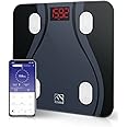 FITINDEX Smart Bluetooth Body Fat Scale with Upgraded App, High Precision Bathroom Scales Digital Weight and Body Fat Body Composition Monitor, 396lb/180kg, Black