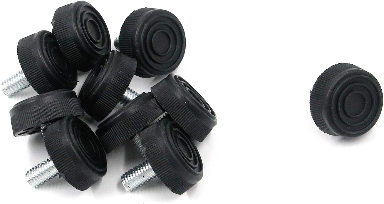 MTMTOOL M8 Leveling Feet Adjustable Furniture Glide Leveling Foot Plastic Threaded Stem Table Desk Chair Leg Leveler Pack of 10