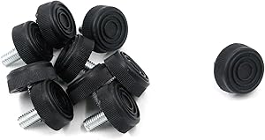 MTMTOOL M8 Leveling Feet Adjustable Furniture Glide Leveling Foot Plastic Threaded Stem Table Desk Chair Leg Leveler Pack of 10