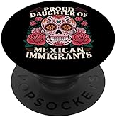 Proud Daughter Of Mexican Immigrants Sugar Skull PopSockets Adhesive PopGrip