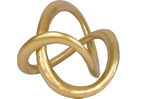 PUHOZN Modern Geometric Round Sculpture Gold Knot Statue Decor Tabletop Sculpture and Figurines Round Decorative Ornaments Knick Knacks Home Decor for Shelves Coffee Table Bookshelf Decoration Gifts
