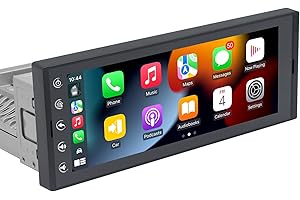 7" Single Din Wireless Apple CarPlay and Android Auto Stereo Car - 1280 x 480 IPS Touchscreen Radio with GPS Navigation, Blue