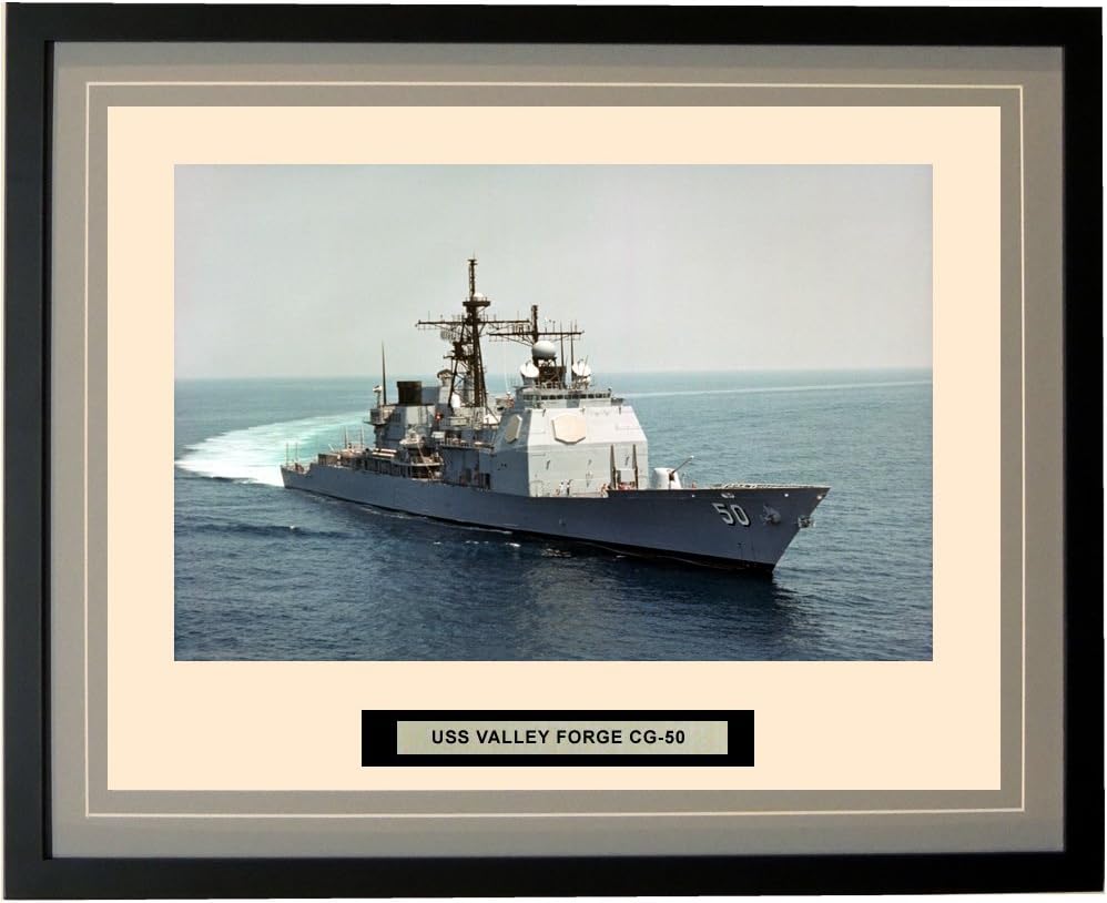 Amazon Co Jp 海軍emporium Uss Valley Forge Cg 50 Framed フォト Engraved出荷名前 ダブルマット 写真 16 X 193 Cg50 W X 16 H グレー Home Kitchen
