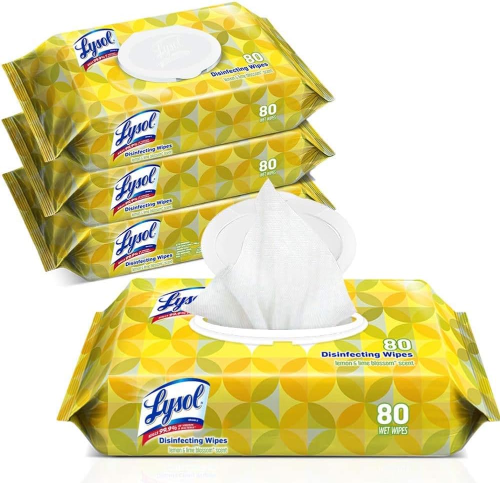 Luminous Lemon and Lime Blossom Cleaning Wipes, Home, Office All Around Cleaner (320pc - 4x80ct)