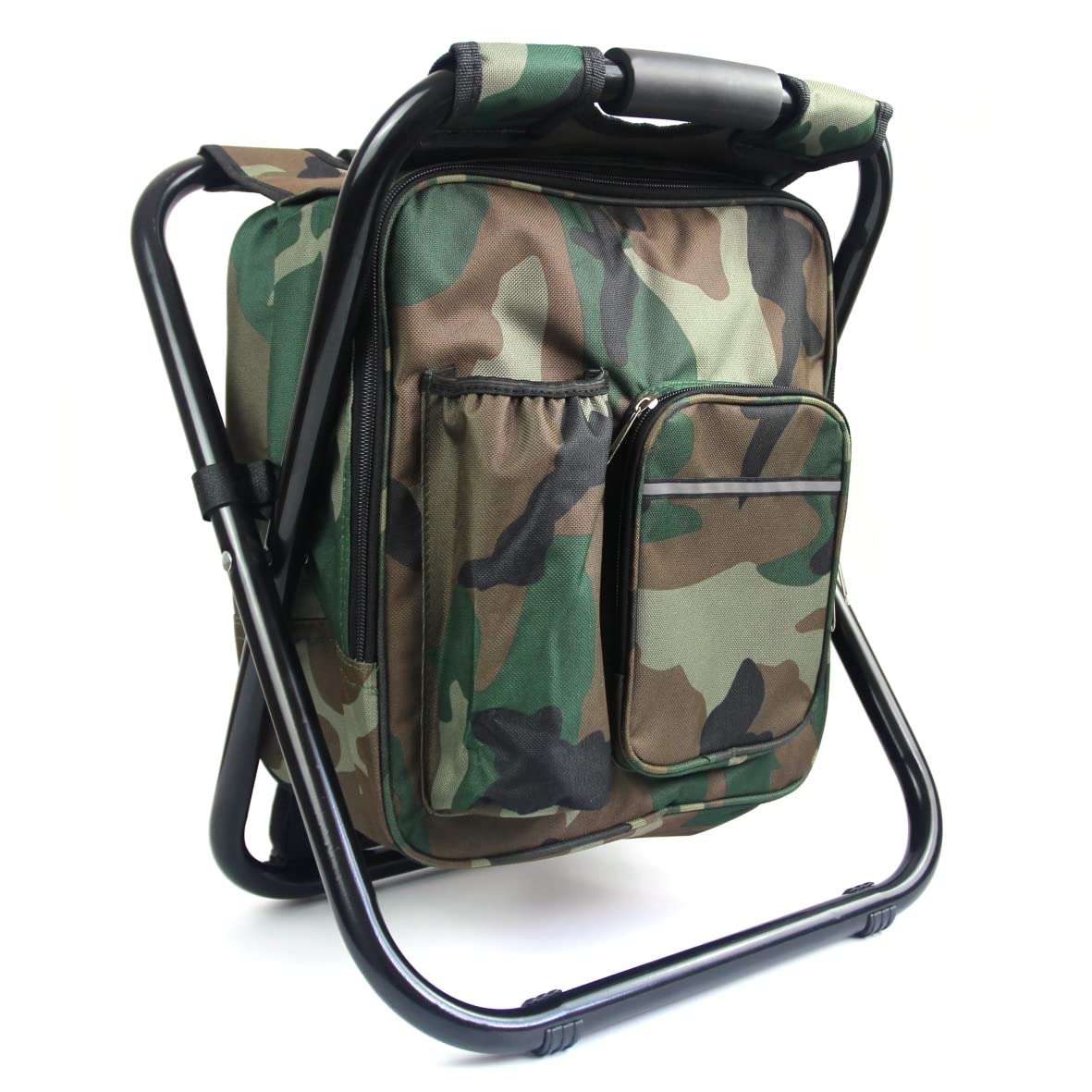 Easy Funny 2 in 1 Fishing Camping Stool Backpack with Cooler Insulated Picnic Bag Folding Chair Rucksack Seat Bag for Hiking Travel Beach BBQ