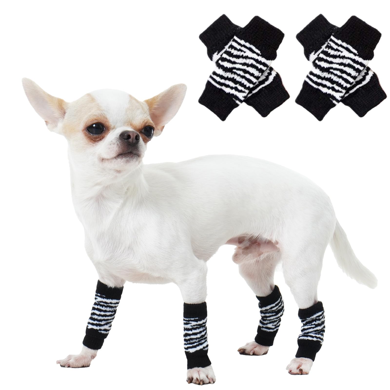 Photo 1 of ROZKITCH Dog Elbow Protector Dog Elbow Sleeve, 2PCS Front Legs and 2PCS Back Legs Knee, Pet Elbow Wrap, Leg Warmer Wrap Protector, Elastic Knitted Breathable Protective Socks Black S